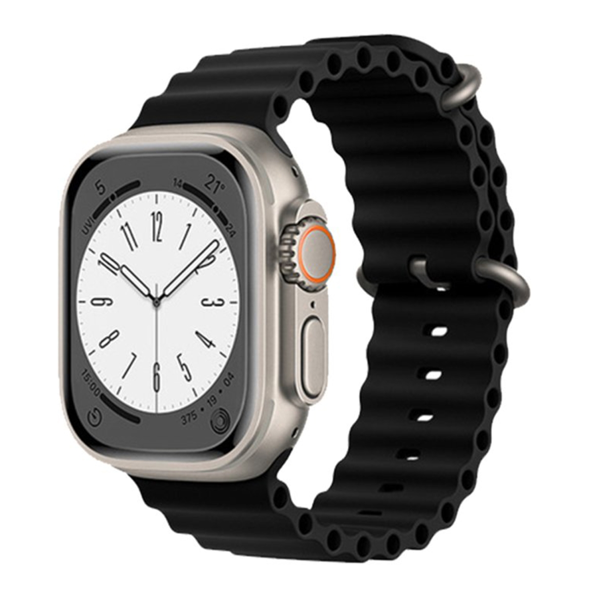 Nettech Apple Watch Seri 44/42 mm Uyumlu Silikon Kordon (Siyah) NT-100587