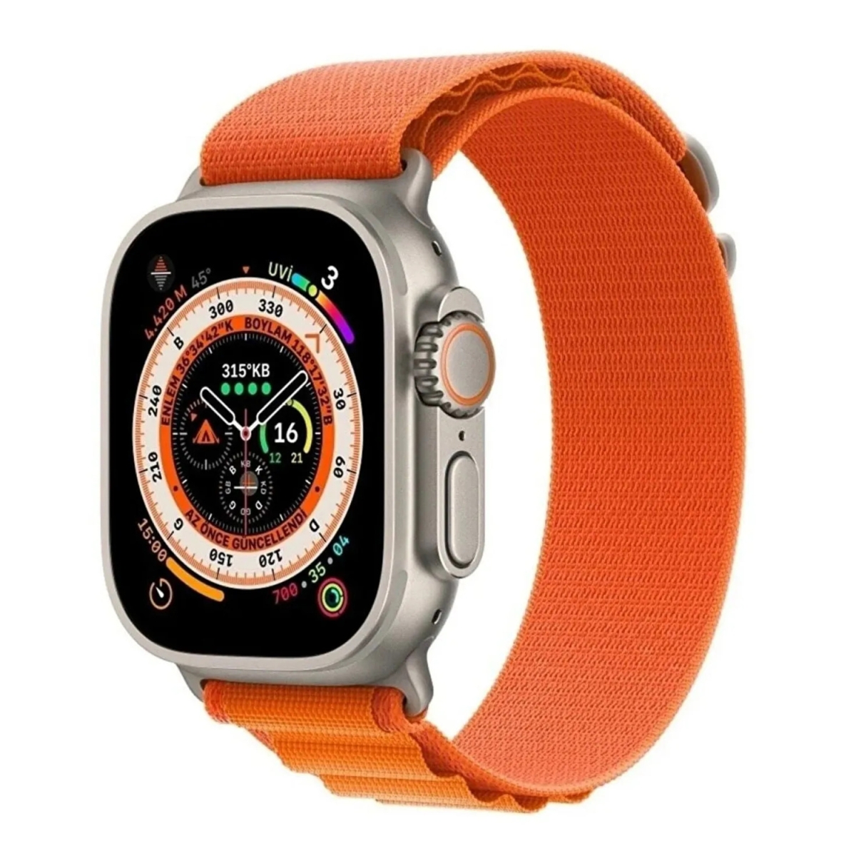 Nettech Apple Watch Series 41 mm Uyumlu Kumaş Kordon (Turuncu) NT-102992