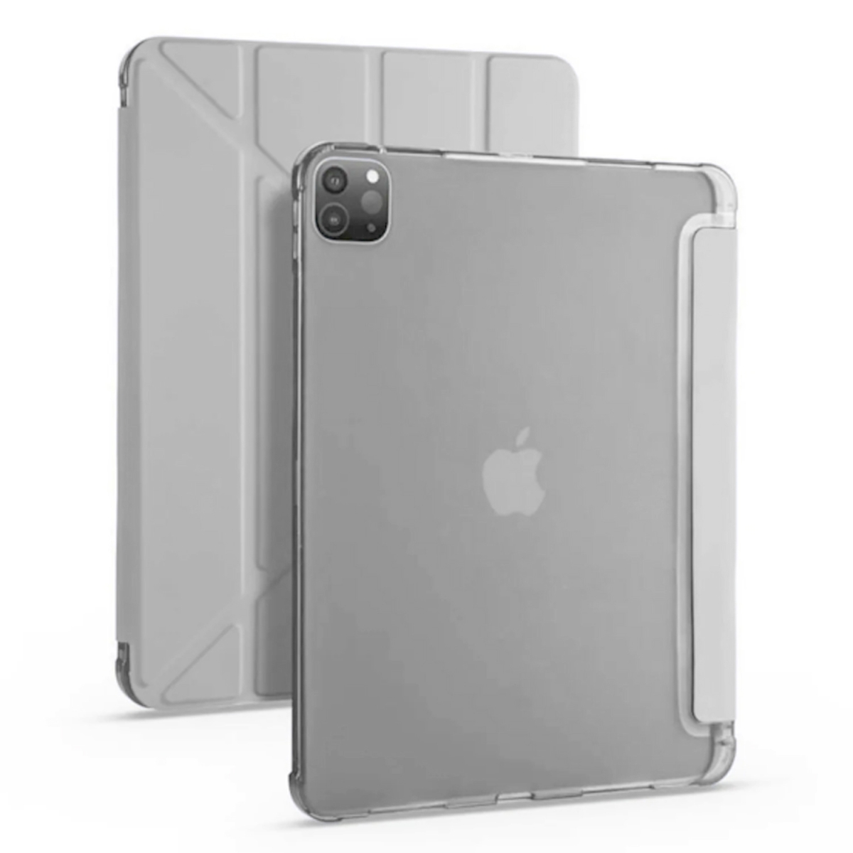 Nettech Apple iPad Pro 12.9 inc 2020 Uyumlu Flip Prizma Seri Kapaklı Kılıf (Gri) NT-100377