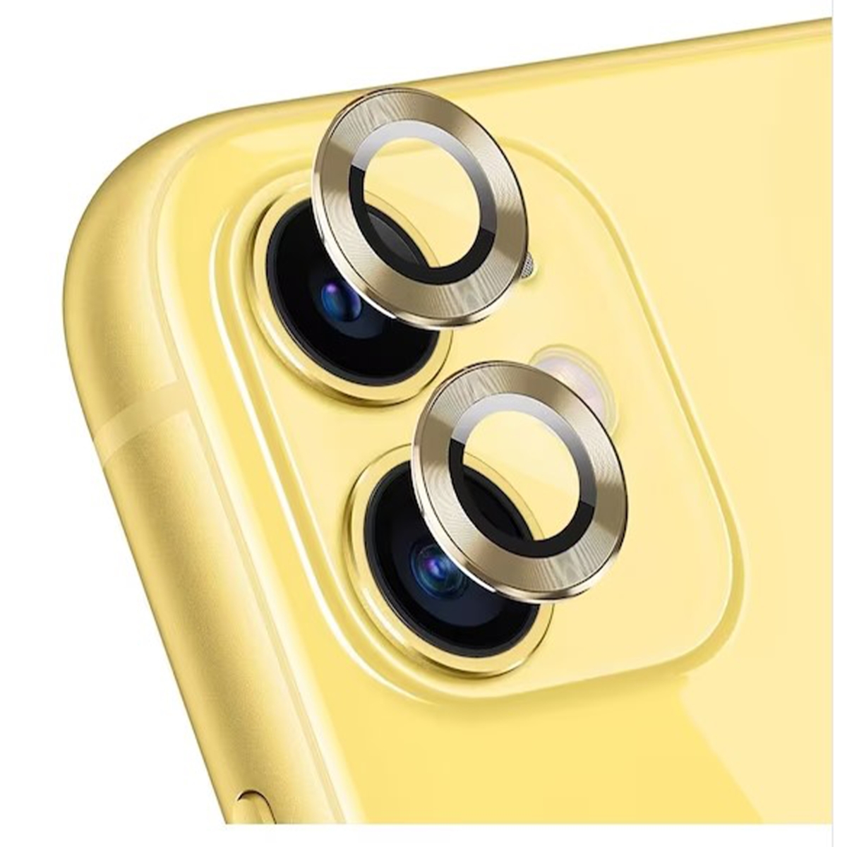 Nettech Apple iPhone 11 Uyumlu Alüminyum Seri Kamera Cam Koruyucu (Gold) NT-103197