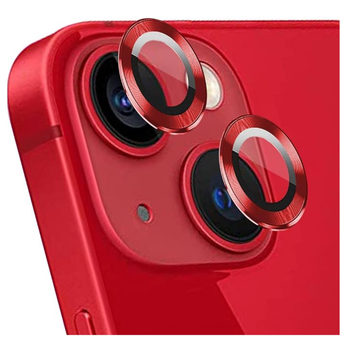 Nettech Apple iPhone 13 Uyumlu Alüminyum Seri Kamera Cam Koruyucu (Kırmızı) NT-103577