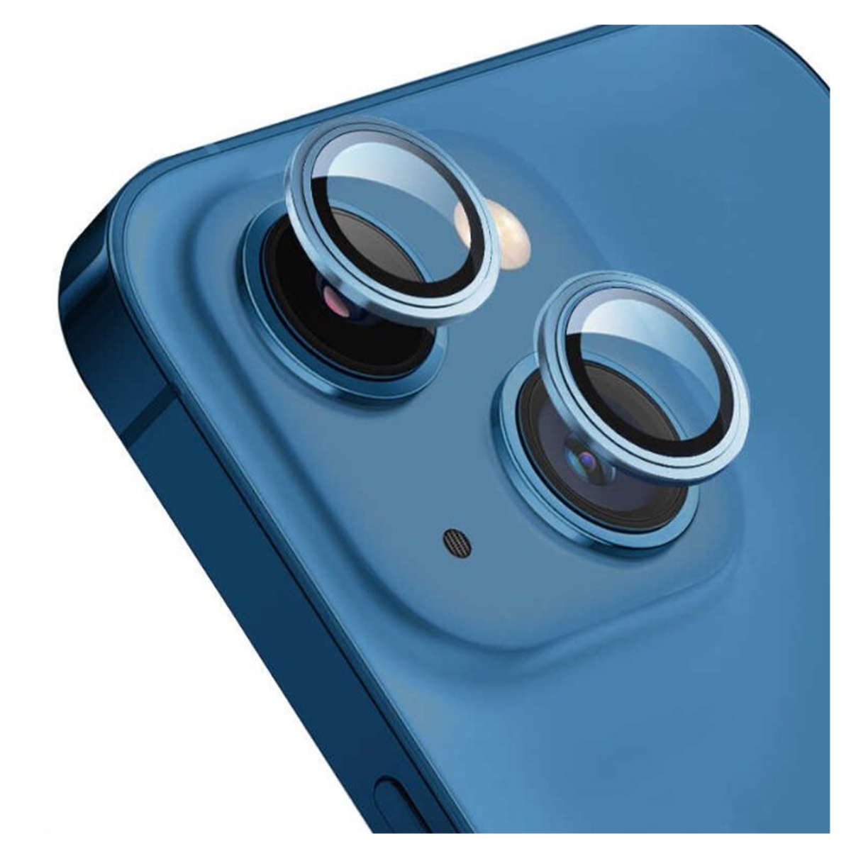 Nettech Apple iPhone 13 Uyumlu Alüminyum Seri Kamera Cam Koruyucu (Mavi) NT-103579