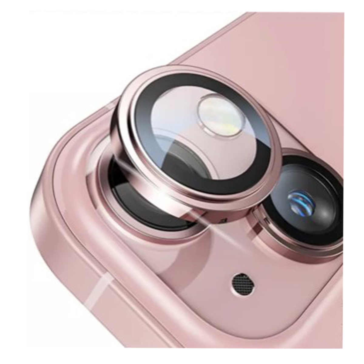 Nettech Apple iPhone 13 Uyumlu Alüminyum Seri Kamera Cam Koruyucu (Pembe) NT-105856