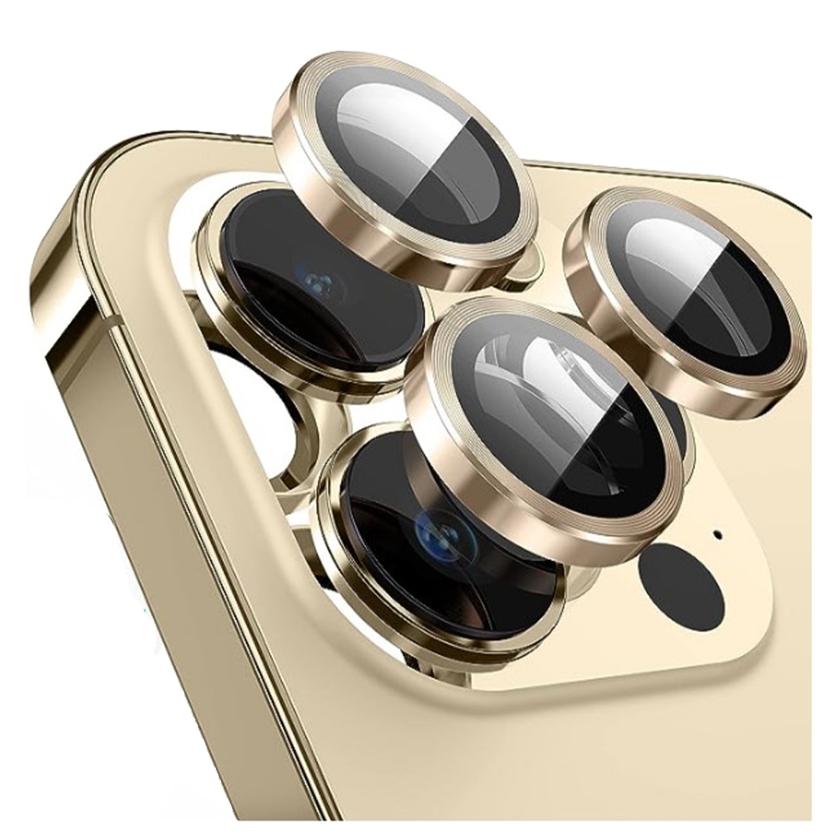 Nettech Apple iPhone 13 pro Uyumlu Alüminyum Seri Kamera Cam Koruyucu (Gold) NT-103542