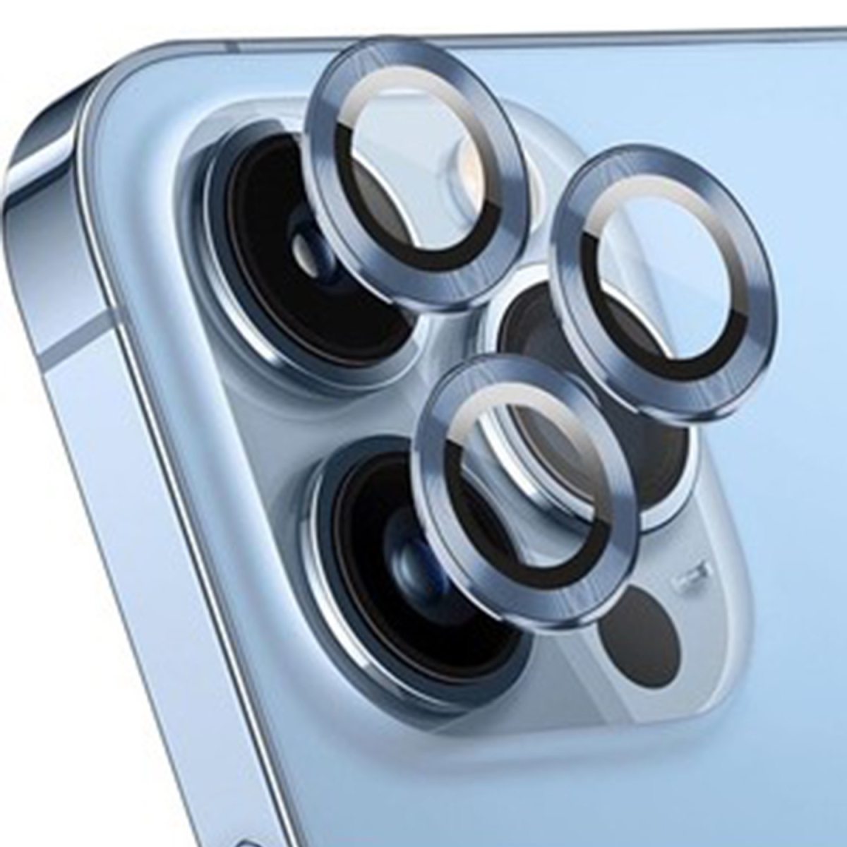 Nettech Apple iPhone 13 pro Uyumlu Alüminyum Seri Kamera Cam Koruyucu (Mavi) NT-103541