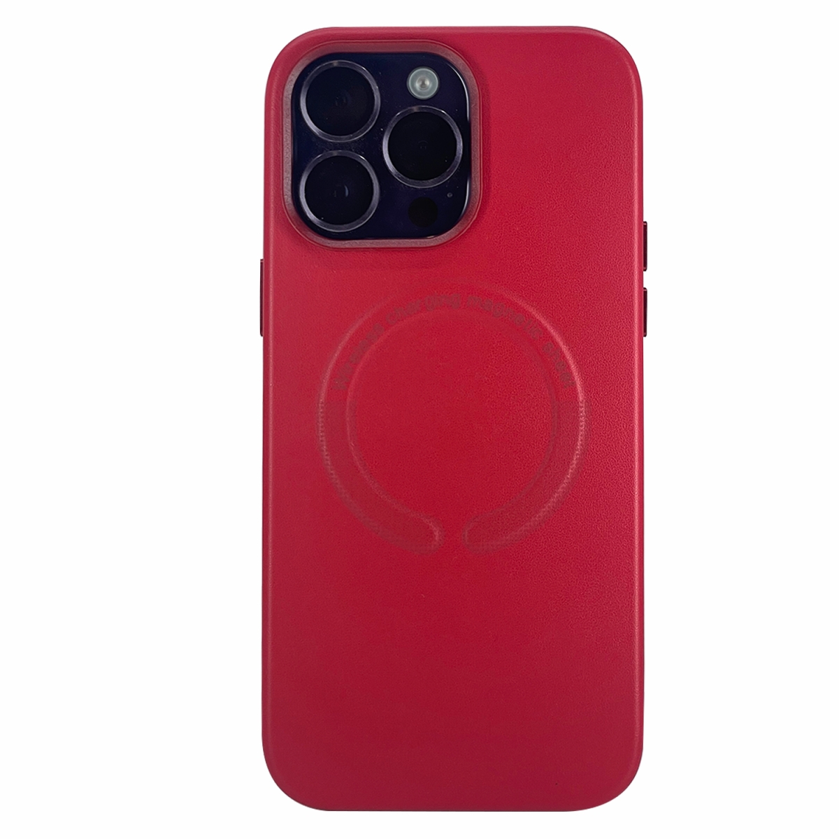 Nettech Apple iPhone 13 pro Uyumlu Deri Magsafe Seri Arka Koruma Kılıf (Kırmızı) NT-100565