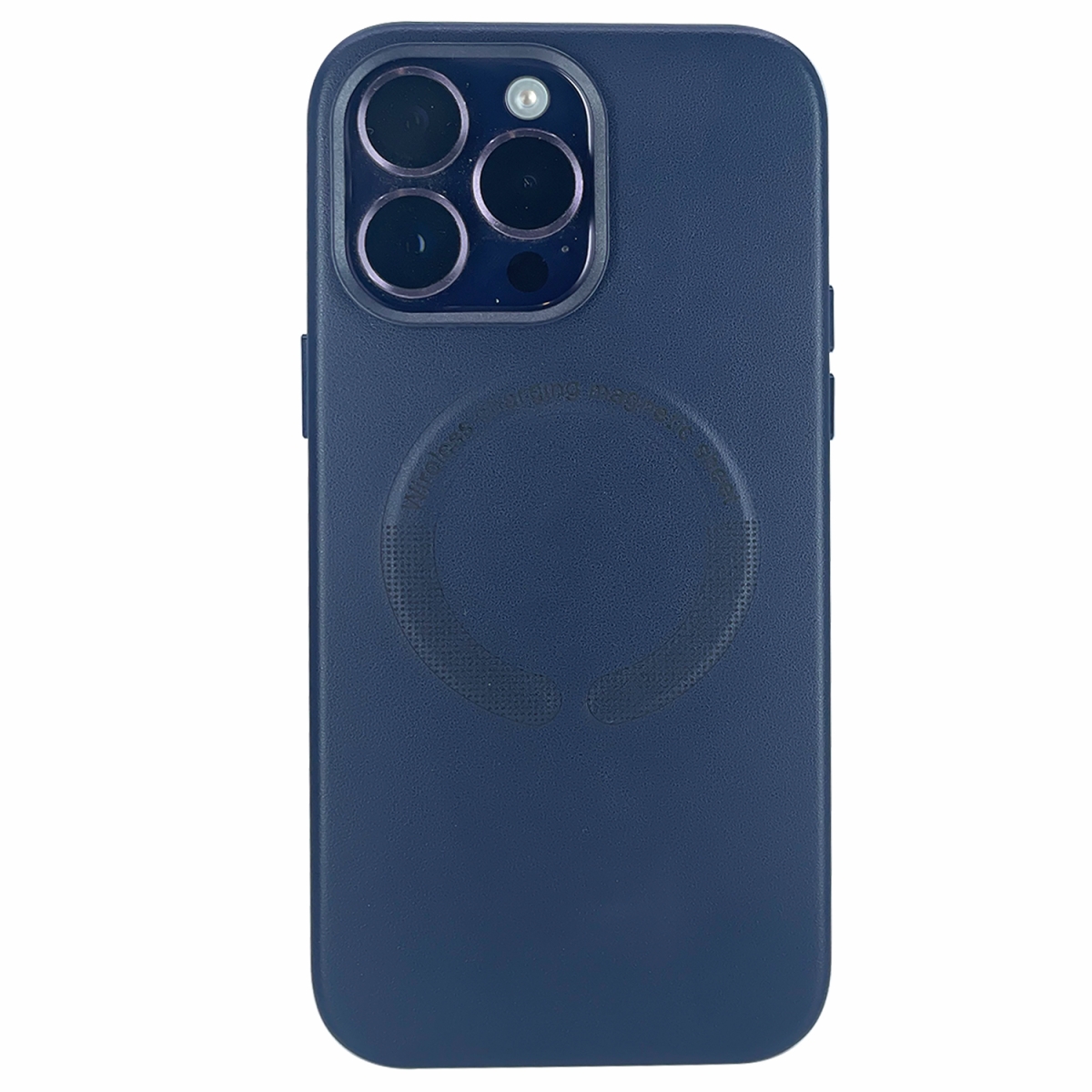 Nettech Apple iPhone 13 pro Uyumlu Deri Magsafe Seri Arka Koruma Kılıf (Lacivert) NT-100562