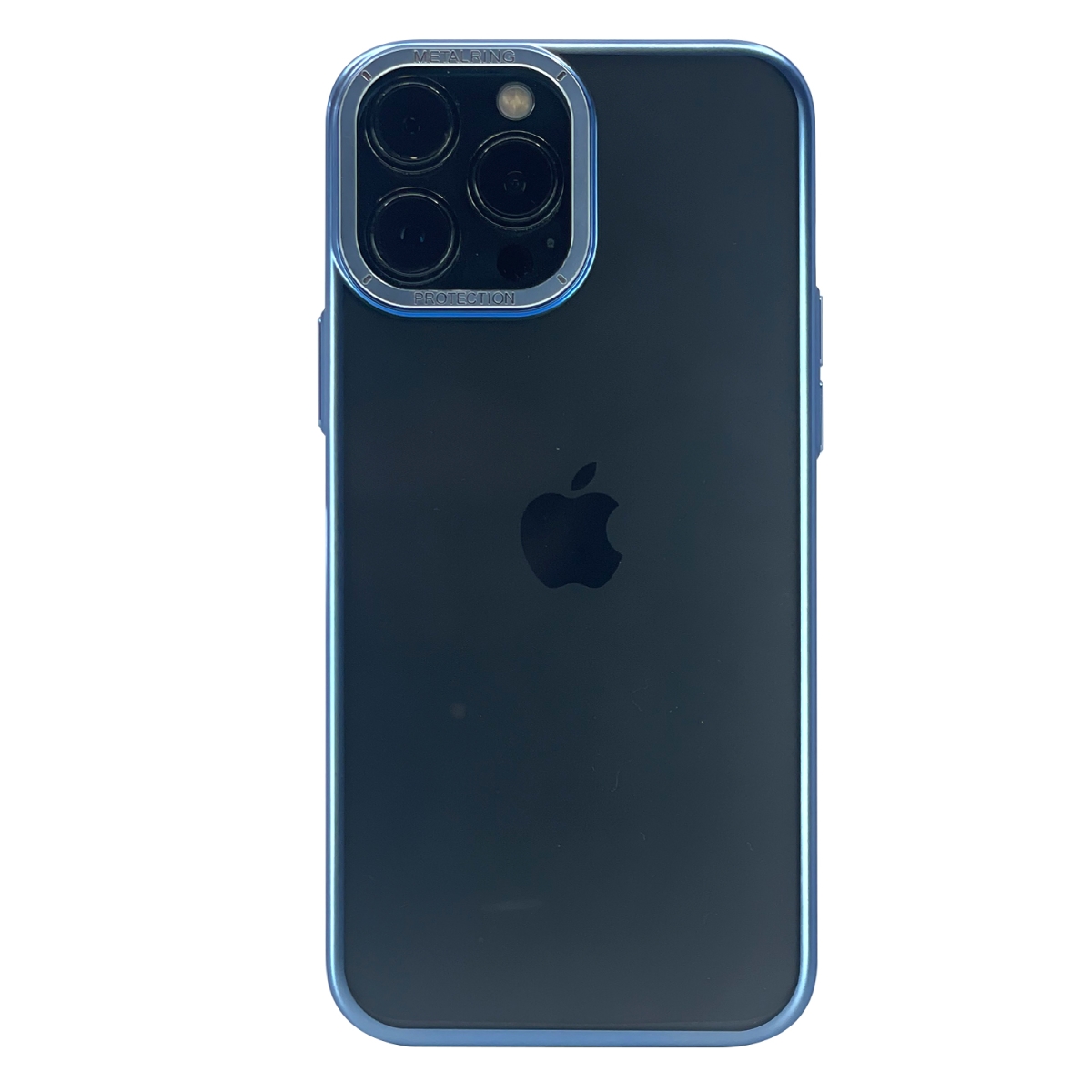 Nettech Apple iPhone 13 pro Uyumlu Mika Renkli Metal Çerçeveli Seri Arka Koruma Kılıf (Mavi) NT-100976