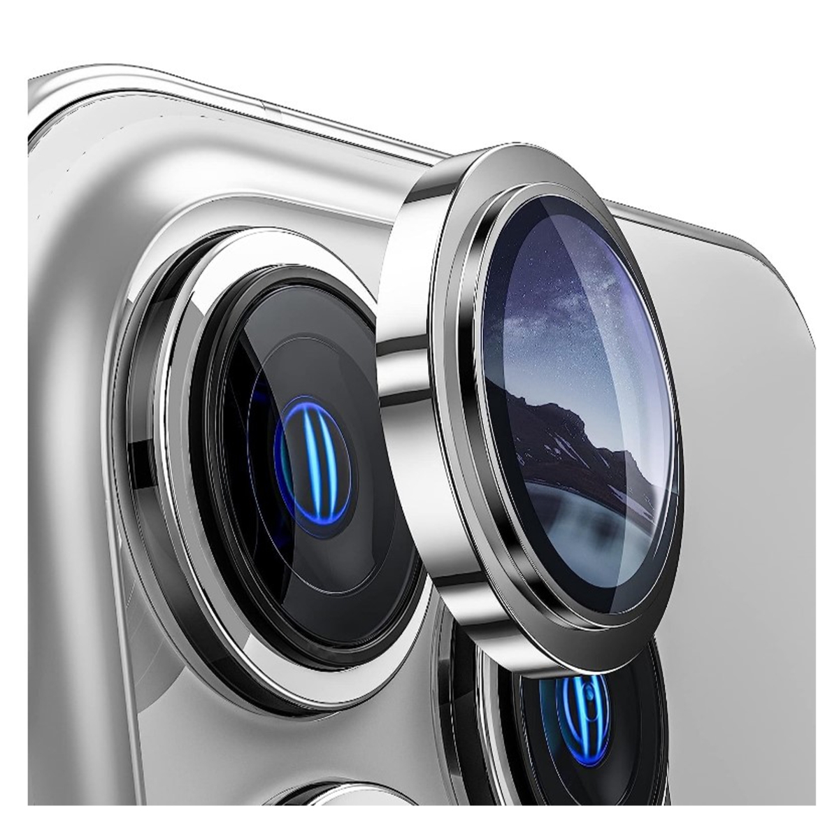 Nettech Apple iPhone 13 pro Uyumlu Safir Lens Kamera Cam Koruyucu (Gümüş) NT-103563