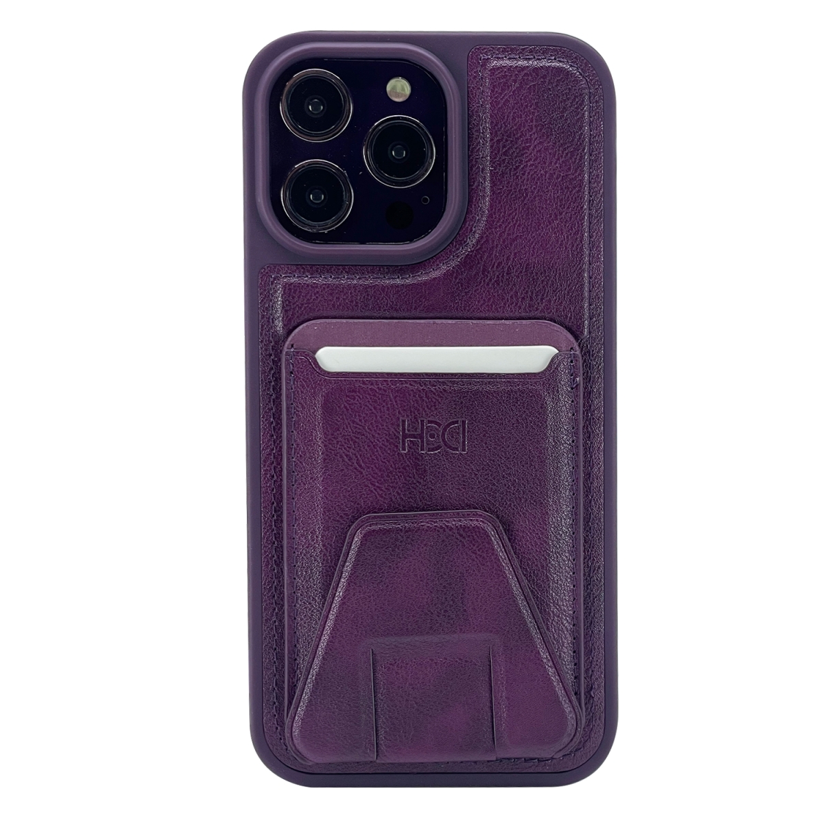 Nettech Apple iPhone 13 pro max Uyumlu Suni Deri Kartlık Arka Koruma Kılıf (Mor) NT-101530