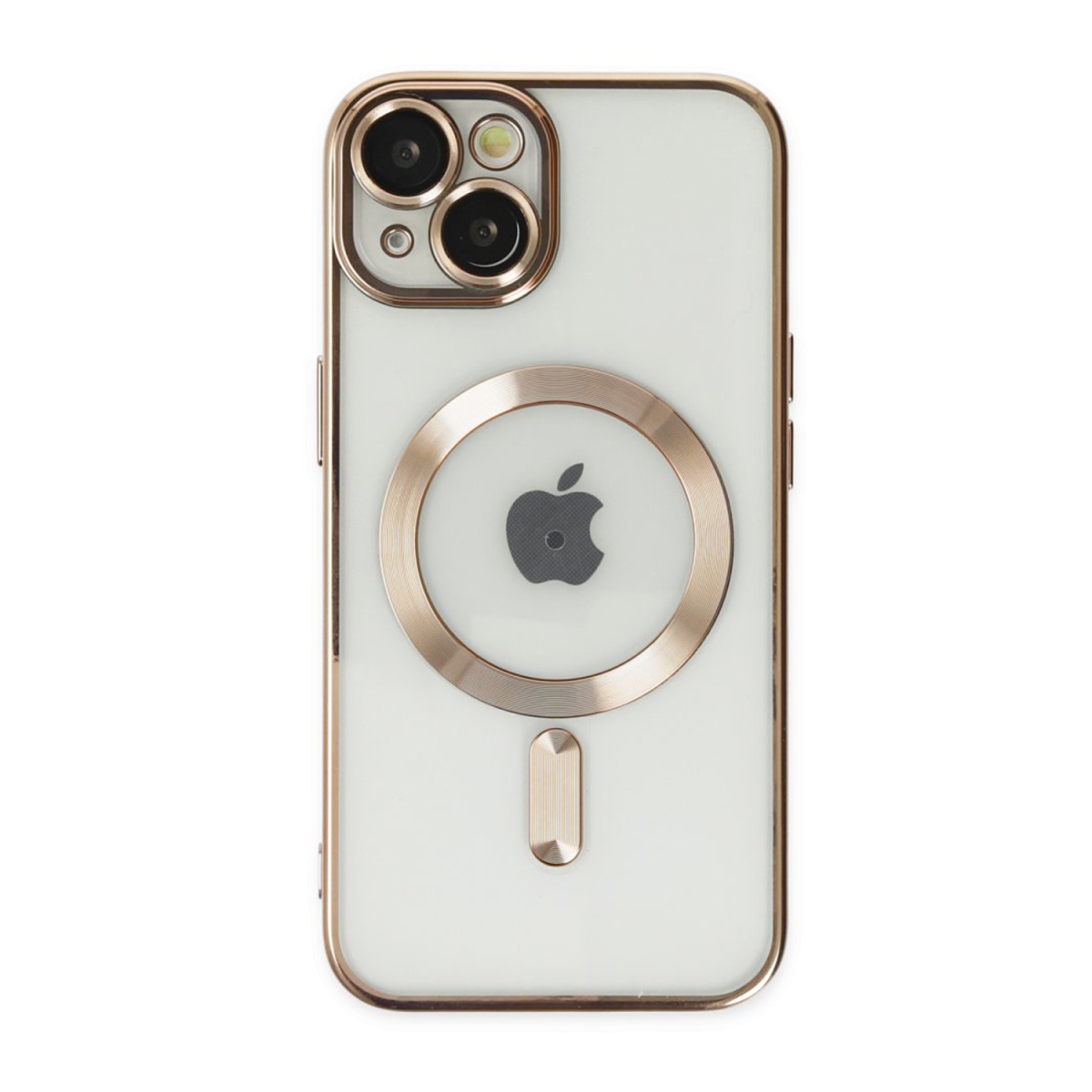 Nettech Apple iPhone 14 Plus Uyumlu Renkli Corner Magsafe Seri Arka Koruma Kılıf (Rose Gold) NT-105684