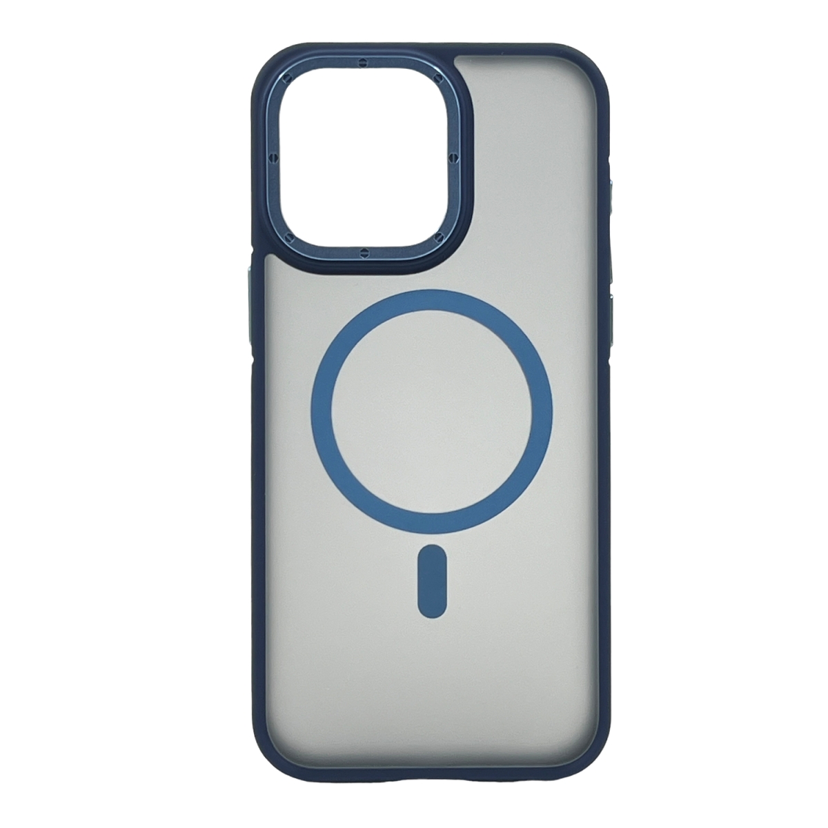 Nettech Apple iPhone 14 Pro Max Uyumlu Metal Çerçeveli Skın Frıendly Magsafe Seri Arka Koruma Kılıf (Mavi) NT-101981