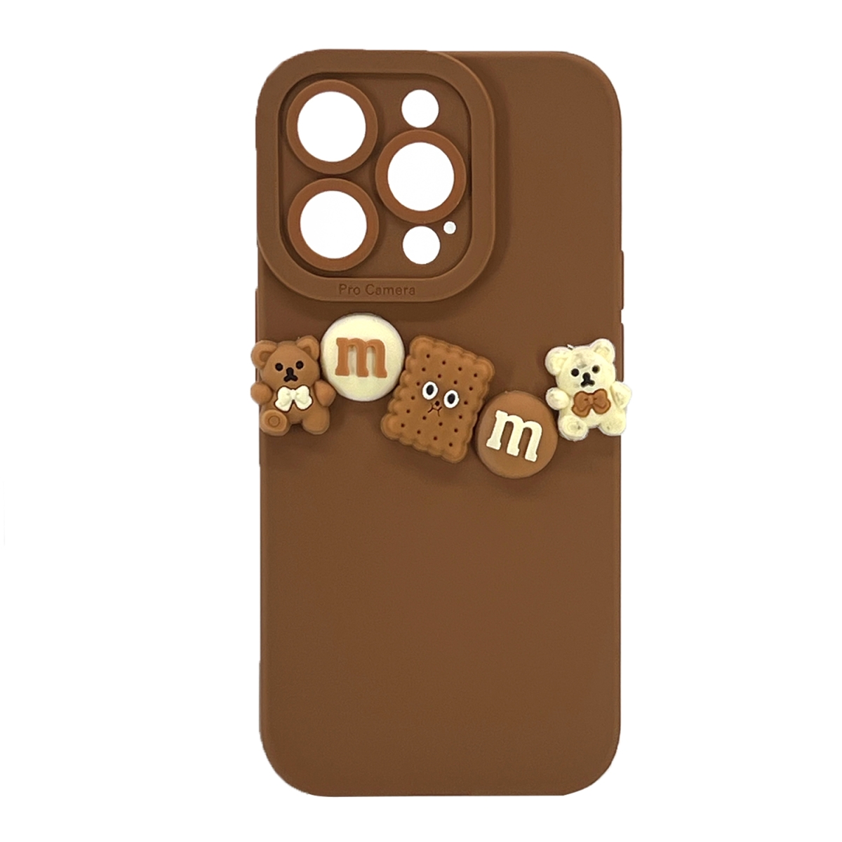 Nettech Apple iPhone 14 Pro Uyumlu Lüx Bear Arka Koruma Kılıf (Kahverengi) NT-105799