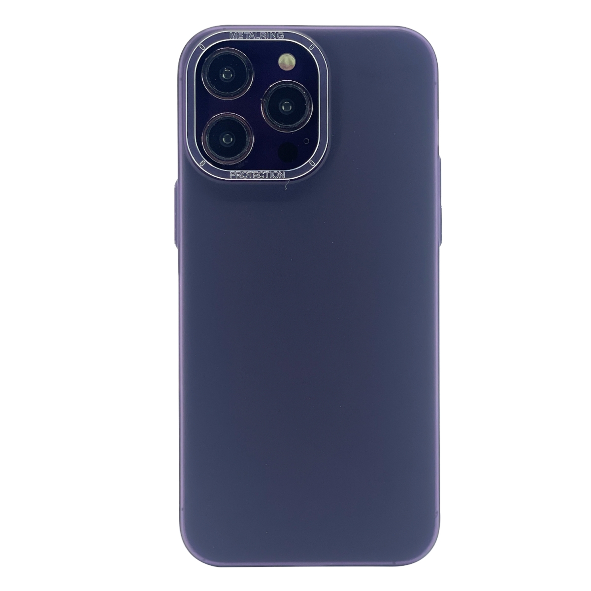 Nettech Apple iPhone 14 Pro Uyumlu Metal Çerçeveli Stil Seri Arka Koruma Kılıf (Mor) NT-101657