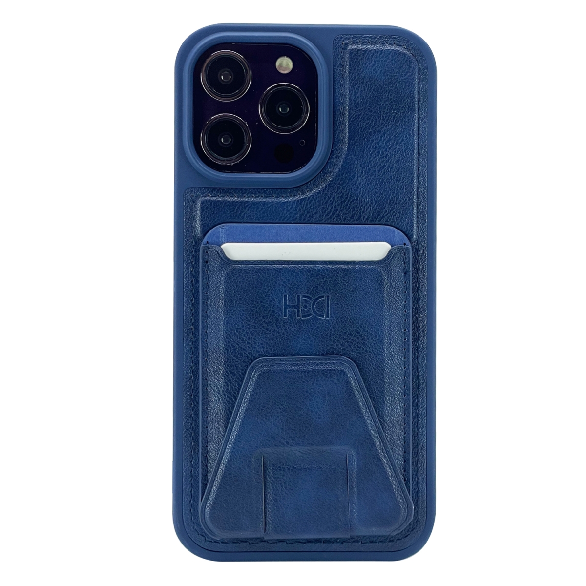 Nettech Apple iPhone 14 Pro Uyumlu Suni Deri Kartlık Arka Koruma Kılıf (Lacivert) NT-101546