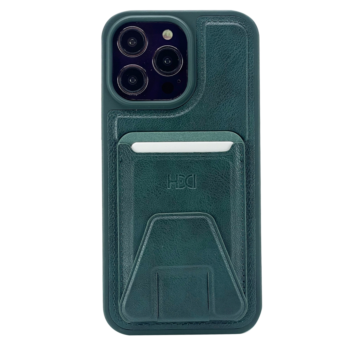 Nettech Apple iPhone 14 Pro Uyumlu Suni Deri Kartlık Arka Koruma Kılıf (Yeşil) NT-101543