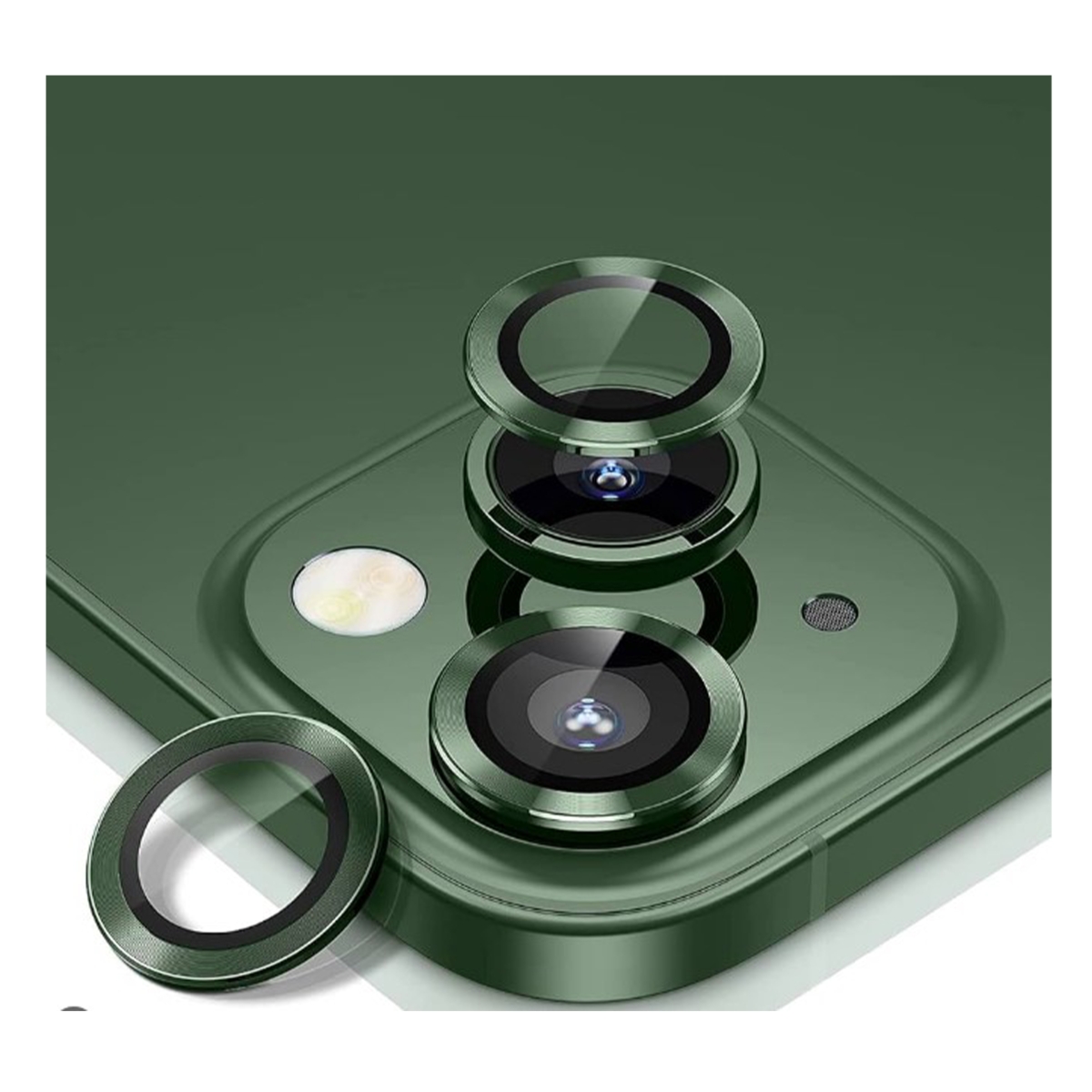 Nettech Apple iPhone 14 Uyumlu Alüminyum Seri Kamera Cam Koruyucu (Yeşil) NT-103535