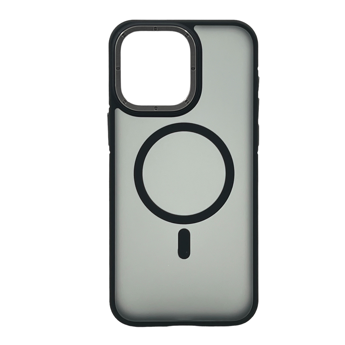 Nettech Apple iPhone 15 Plus Uyumlu Metal Çerçeveli Skın Frıendly Magsafe Seri Arka Koruma Kılıf (Siyah) NT-107913