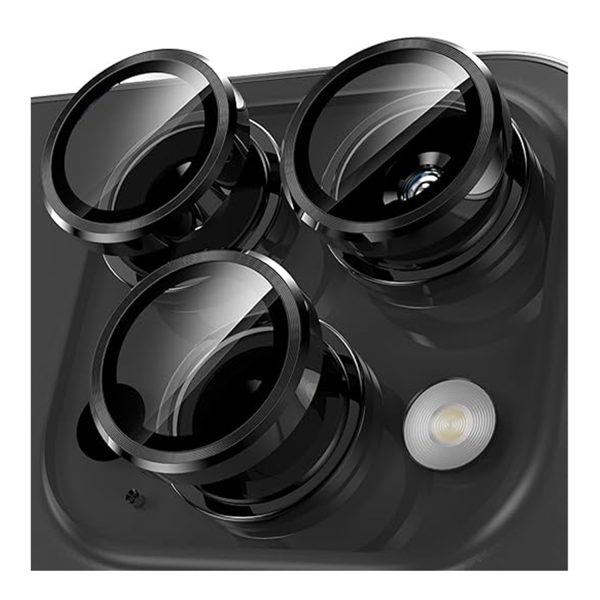 Nettech Apple iPhone 15 Pro Uyumlu Alüminyum Seri Kamera Cam Koruyucu (Siyah) NT-105068