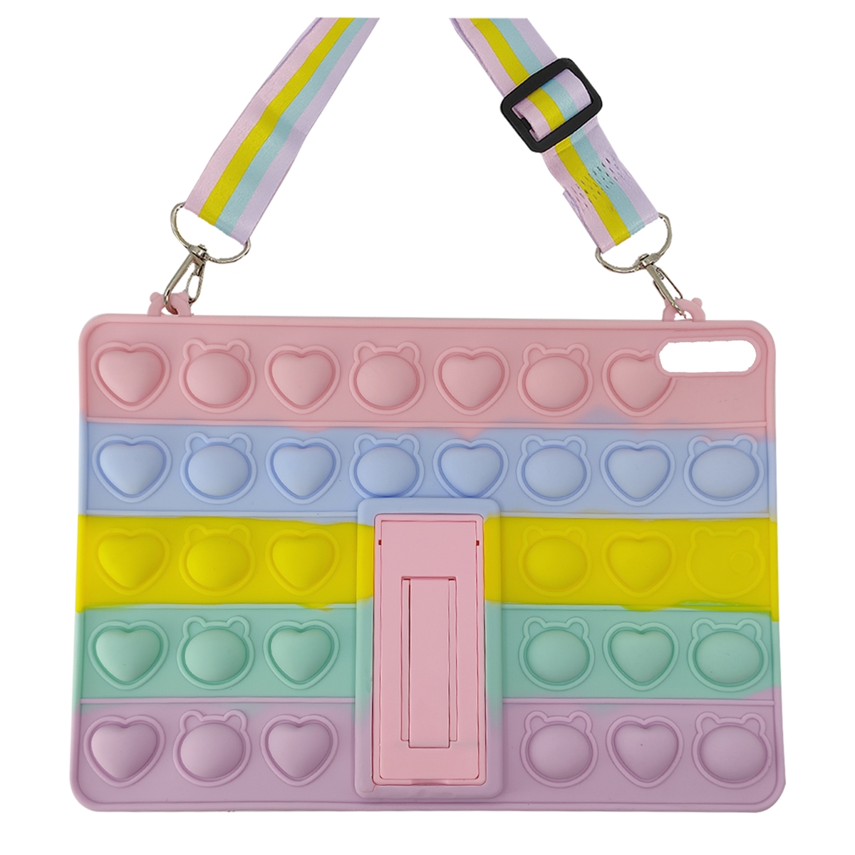 Nettech Huawei MatePad 11 Uyumlu Kulaklı Pop It Arka Koruma (Pembe) NT-104932