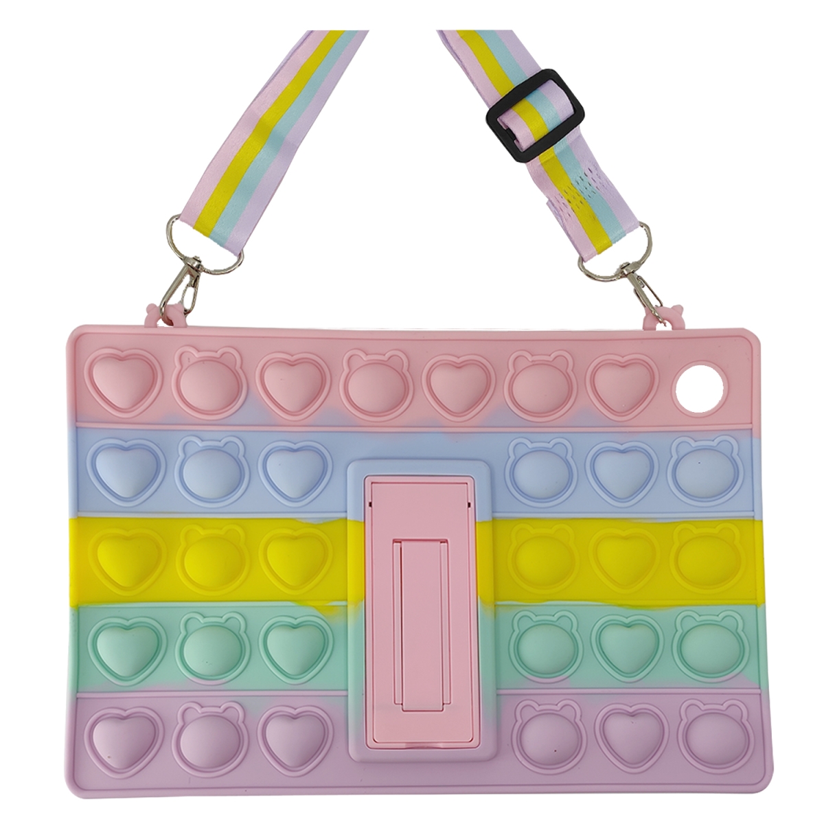 Nettech Lenovo M10 2.Nesil Uyumlu Standlı Pop It Arka Koruma (Pembe) NT-104937