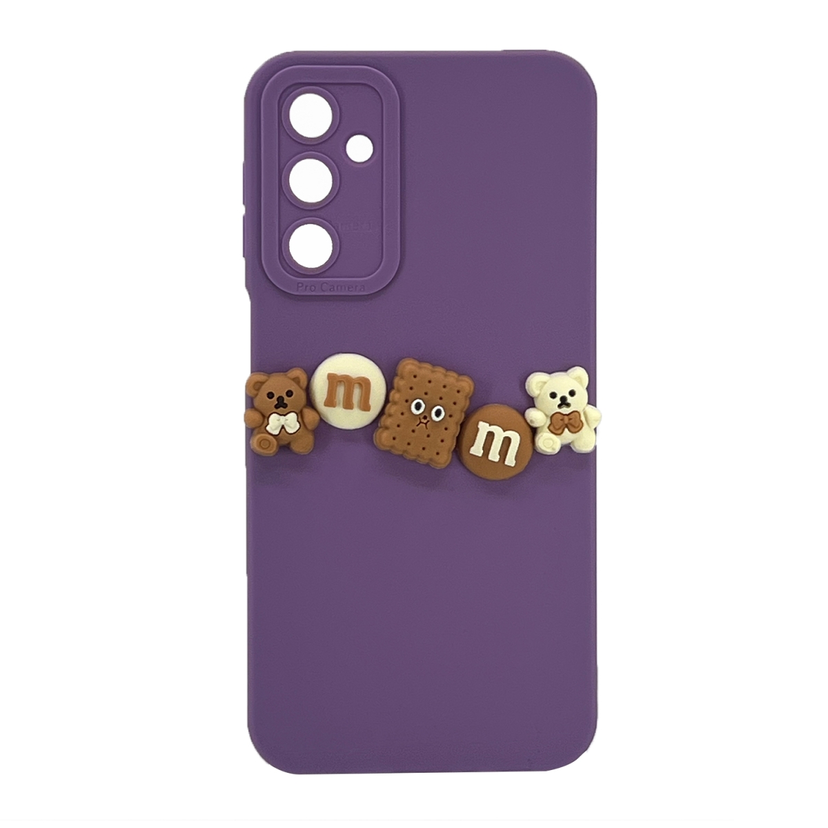 Nettech Samsung Galaxy M34 Uyumlu Lüx Bear Arka Koruma Kılıf (Mor) NT-105811