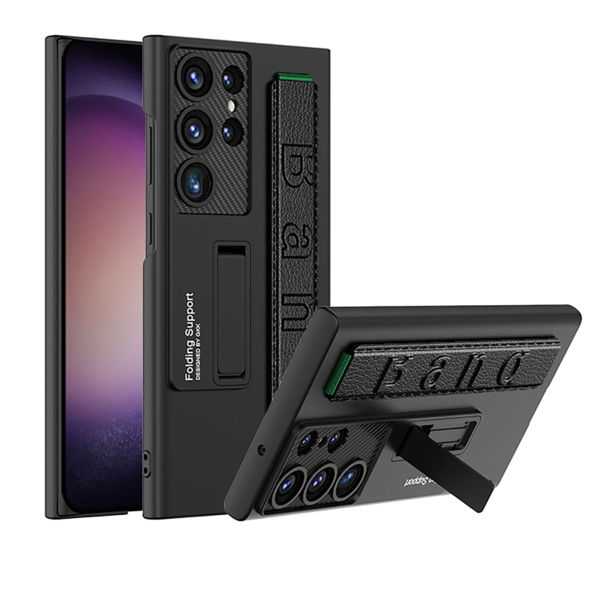 Nettech Samsung Galaxy S23 Uyumlu Standlı Band Arka Koruma Kılıf (Siyah) NT-108003