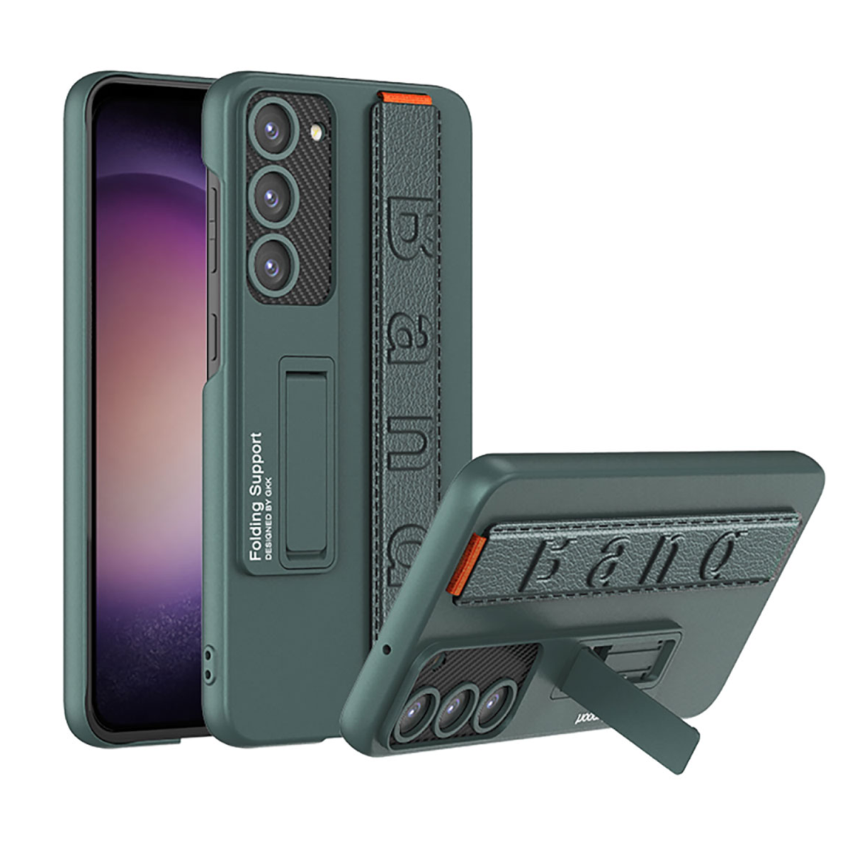 Nettech Samsung Galaxy S23 Uyumlu Standlı Band Arka Koruma Kılıf (Yeşil) NT-108005