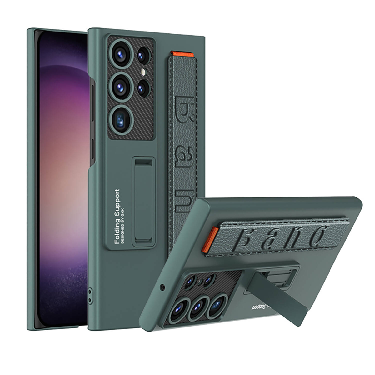 Nettech Samsung Galaxy S24 Ultra Uyumlu Standlı Band Arka Koruma Kılıf (Yeşil) NT-108014