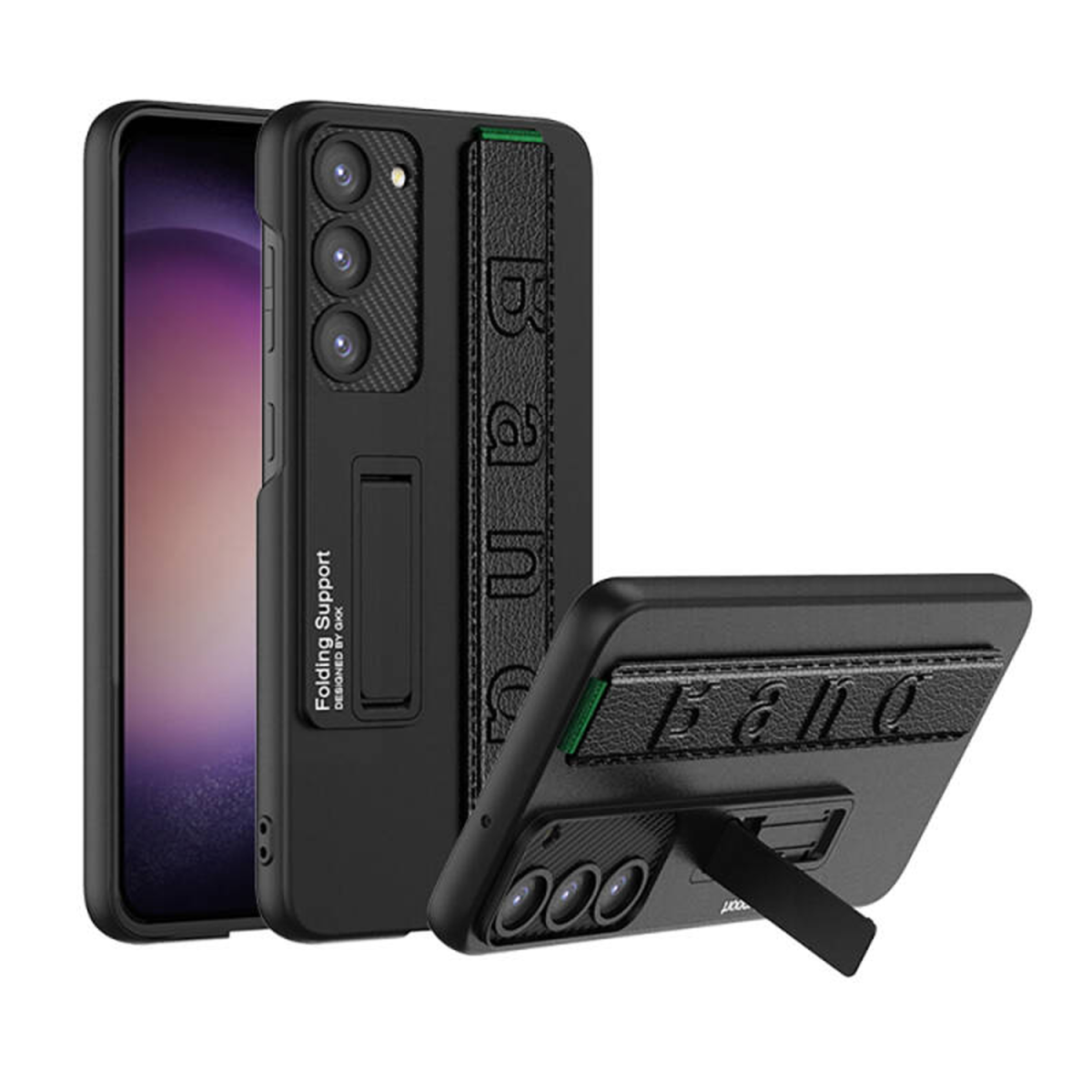 Nettech Samsung Galaxy S24 Uyumlu Standlı Band Arka Koruma Kılıf (Siyah) NT-108009