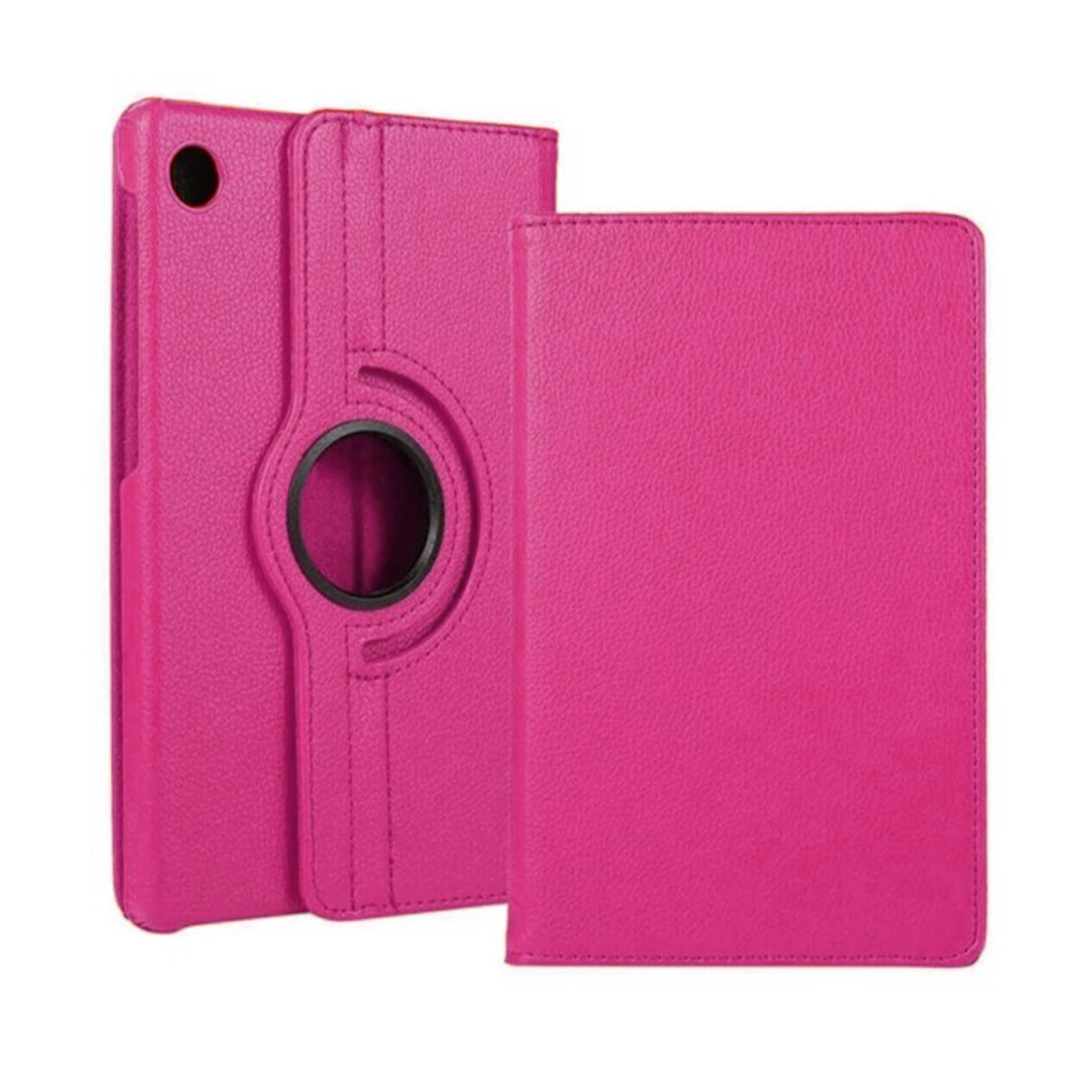 Nettech Samsung Galaxy Tab A9 X110 Uyumlu 3 Kameralı Döner Standlı Kapaklı Kılıf (Pembe) NT-105116