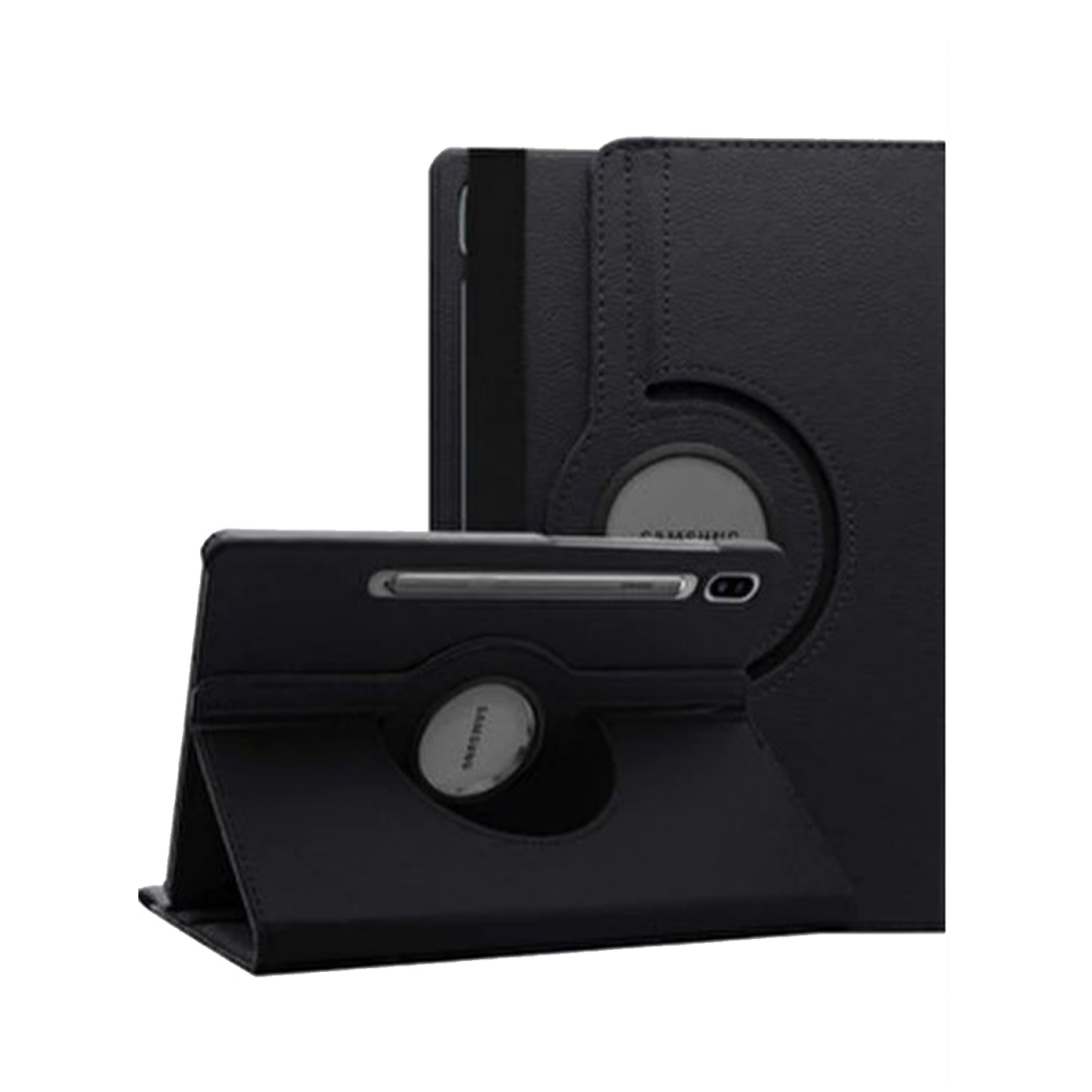 Nettech Samsung Galaxy Tab S9 Uyumlu 3 Kameralı Döner Standlı Kapaklı Kılıf (Siyah) NT-106380