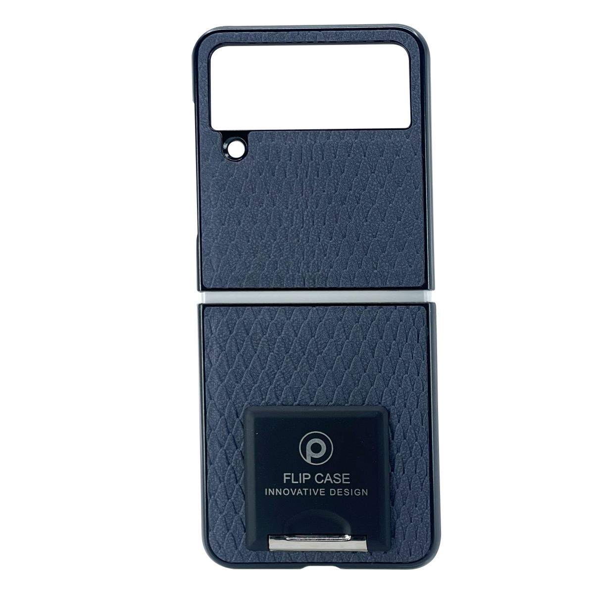 Nettech Samsung Galaxy Z Flip 4 Uyumlu Suni Deri Arka Koruma Kılıf (Lacivert) NT-104165