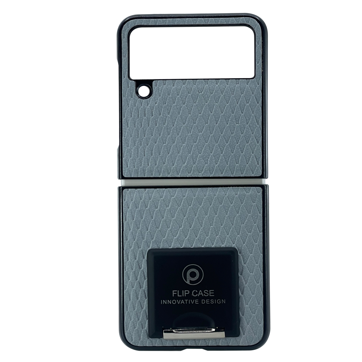 Nettech Samsung Galaxy Z Flip 4 Uyumlu Suni Deri Arka Koruma Kılıf (Mavi) NT-104164