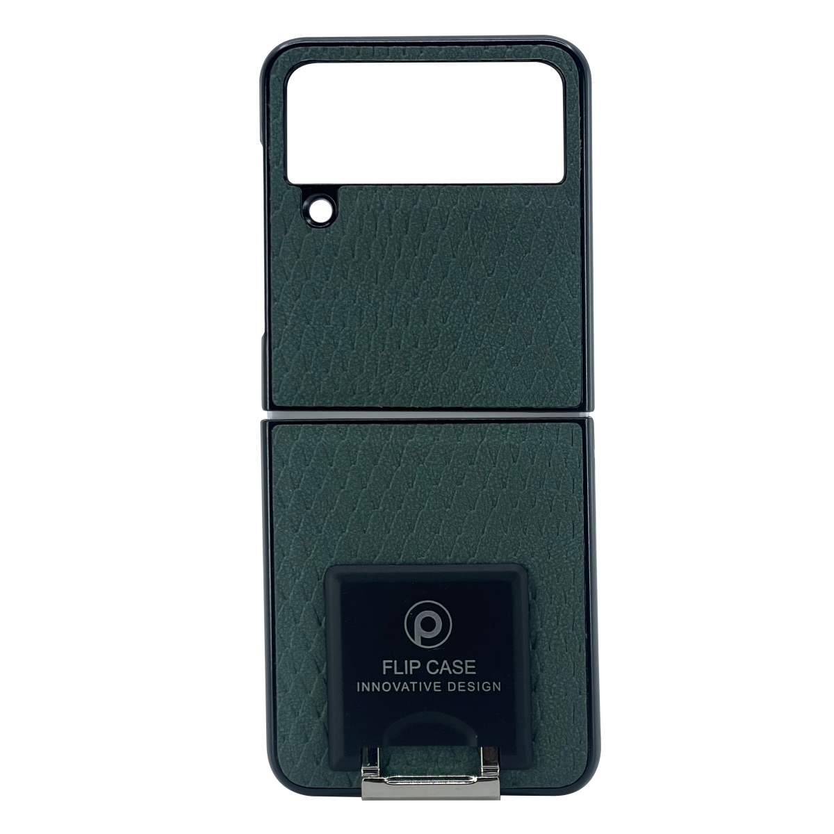 Nettech Samsung Galaxy Z Flip 4 Uyumlu Suni Deri Arka Koruma Kılıf (Yeşil) NT-104162