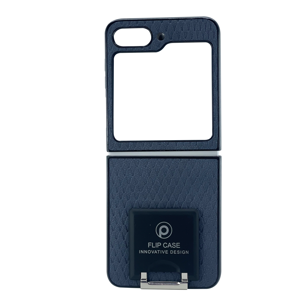 Nettech Samsung Galaxy Z Flip 5 Uyumlu Suni Deri Arka Koruma Kılıf (Lacivert) NT-104171