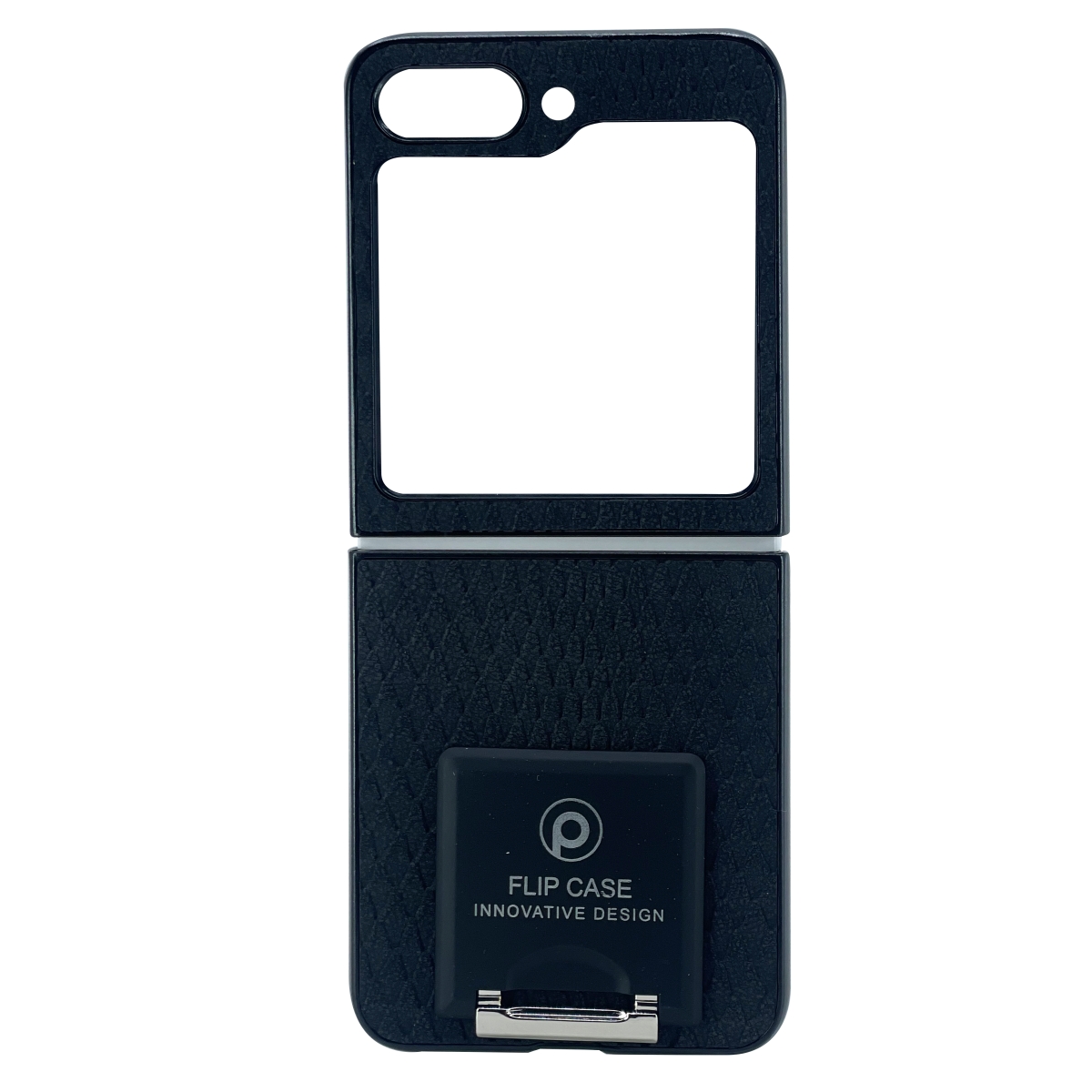 Nettech Samsung Galaxy Z Flip 5 Uyumlu Suni Deri Arka Koruma Kılıf (Siyah) NT-104189