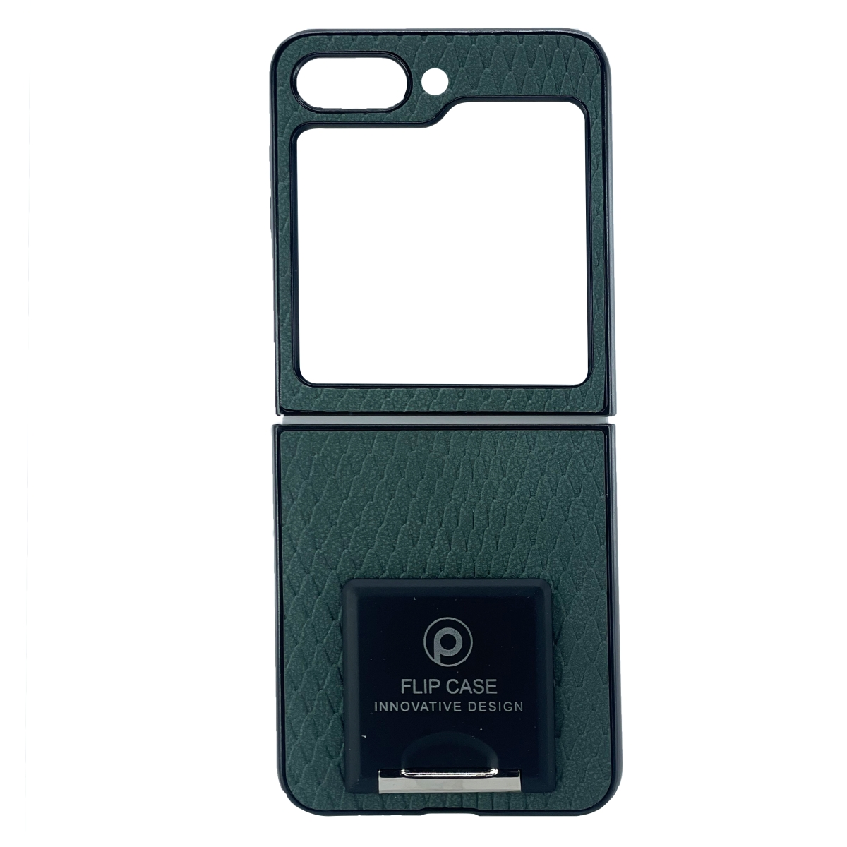 Nettech Samsung Galaxy Z Flip 5 Uyumlu Suni Deri Arka Koruma Kılıf (Yeşil) NT-104173