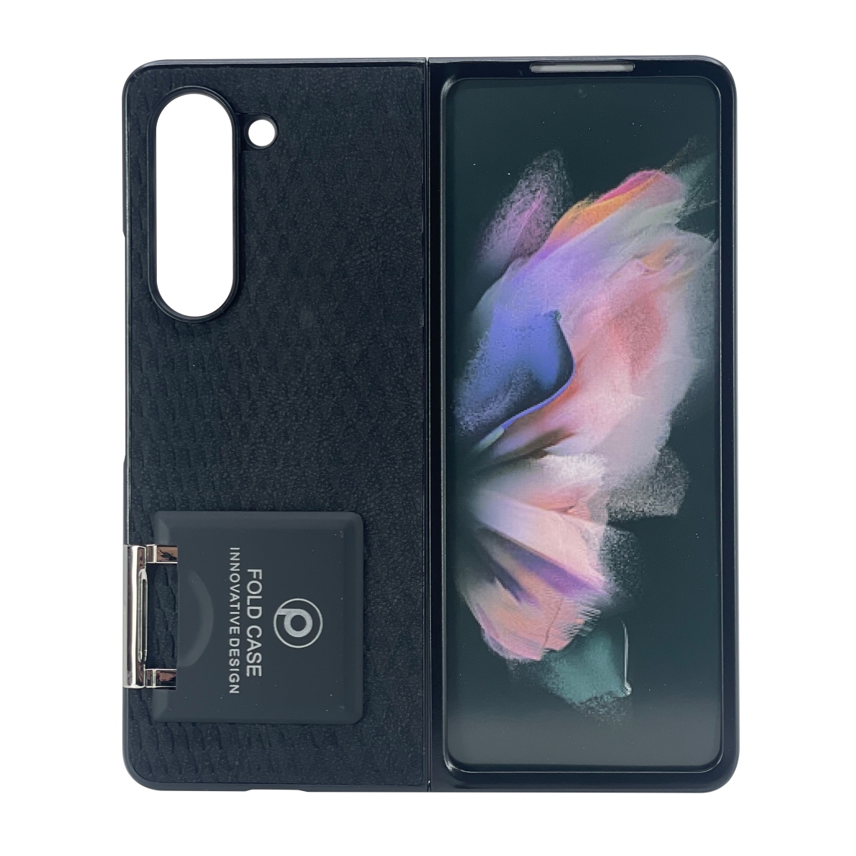 Nettech Samsung Galaxy Z Fold 4 Uyumlu Suni Deri Arka Koruma Kılıf (Siyah) NT-104187