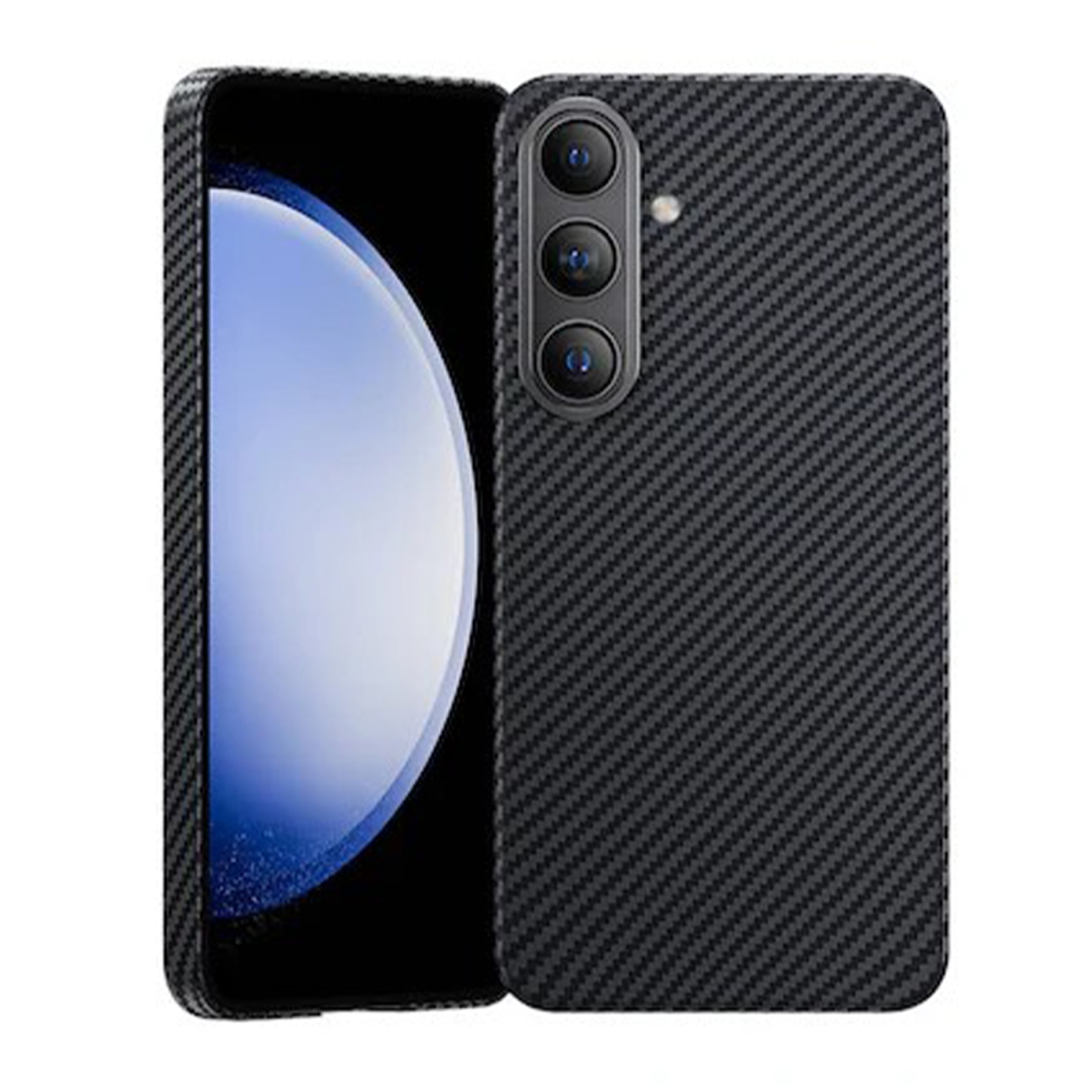Nettech Samsung Galaxy Z Fold 5 Uyumlu NT-N018 Kevlar Carbon Arka Koruma Kılıf (Siyah) NT-106461
