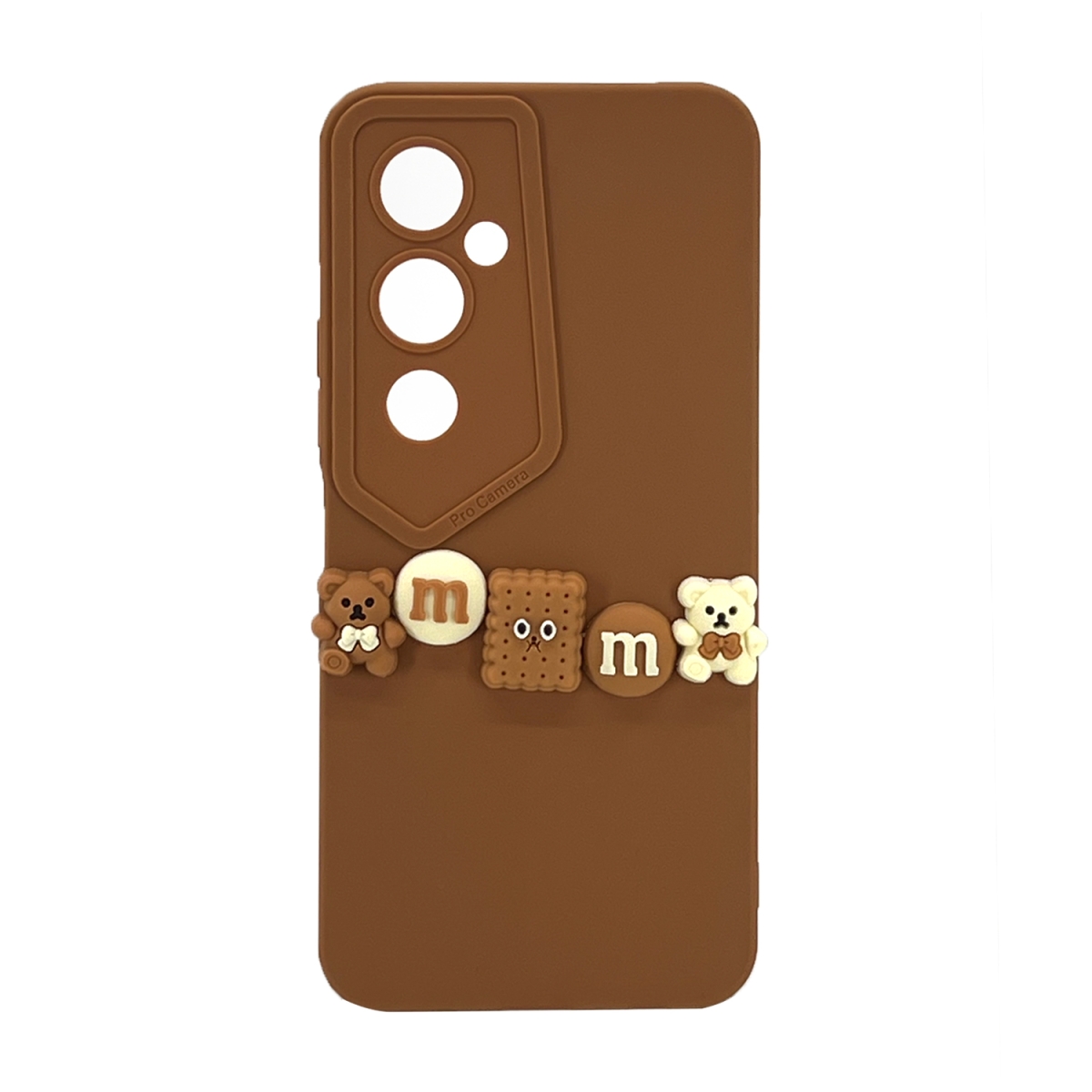 Nettech Tecno Pova 4 Pro Uyumlu Lüx Bear Arka Koruma Kılıf (Kahverengi) NT-105804