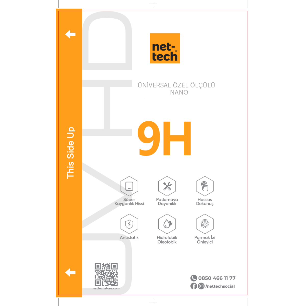 Nettech Uyumlu Ön Koruma Fabrika Nano Kesme Nano Ekran Koruyucu (Şeffaf) NT-103122