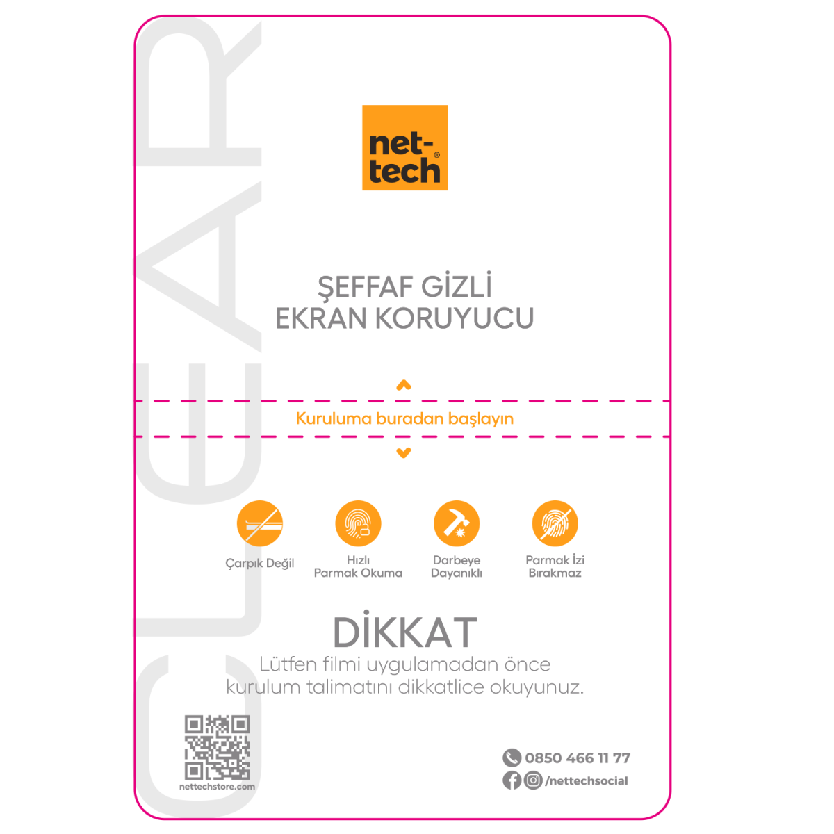 Nettech Uyumlu Ön Koruma Telefon Şeffaf Hayalet Kesme Nano Ekran Koruyucu (Şeffaf) NT-105689
