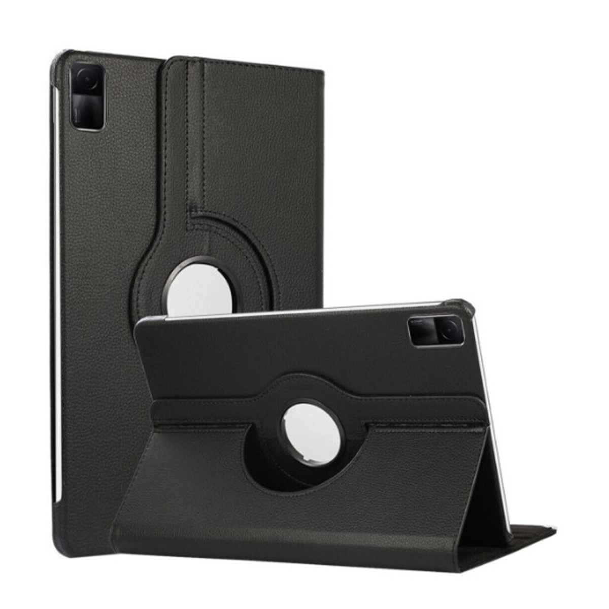 Nettech Xiaomi Redmi Pad Se Uyumlu 3 Kameralı Döner Standlı Kapaklı Kılıf (Siyah) NT-106387