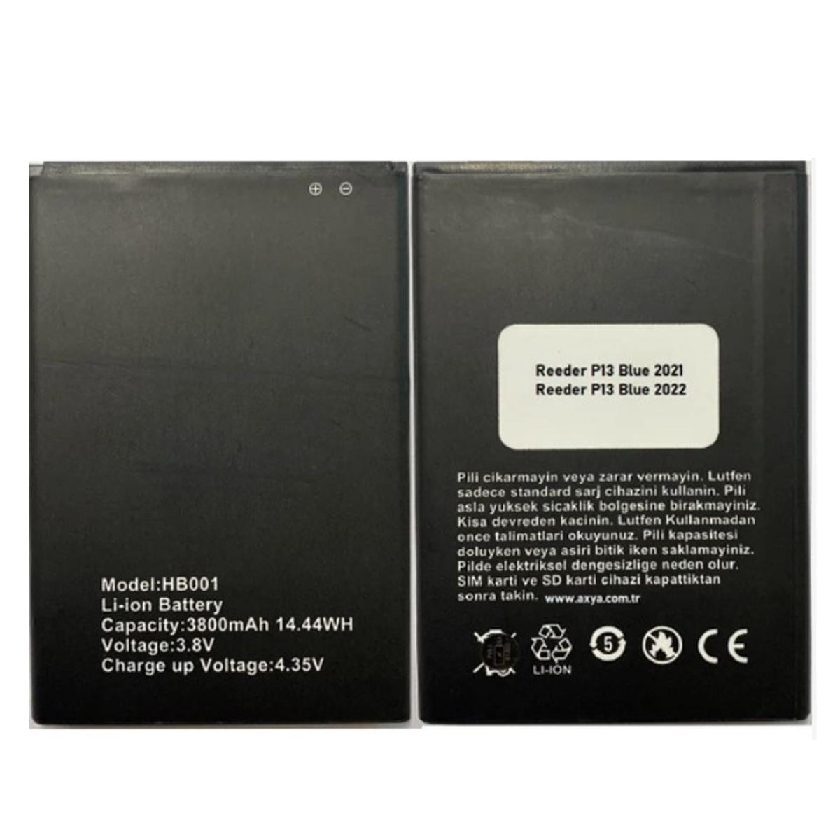 Teknonet Reeder P13 Blue 2021 Uyumlu Reeder 3800 mAh Batarya NT-103780